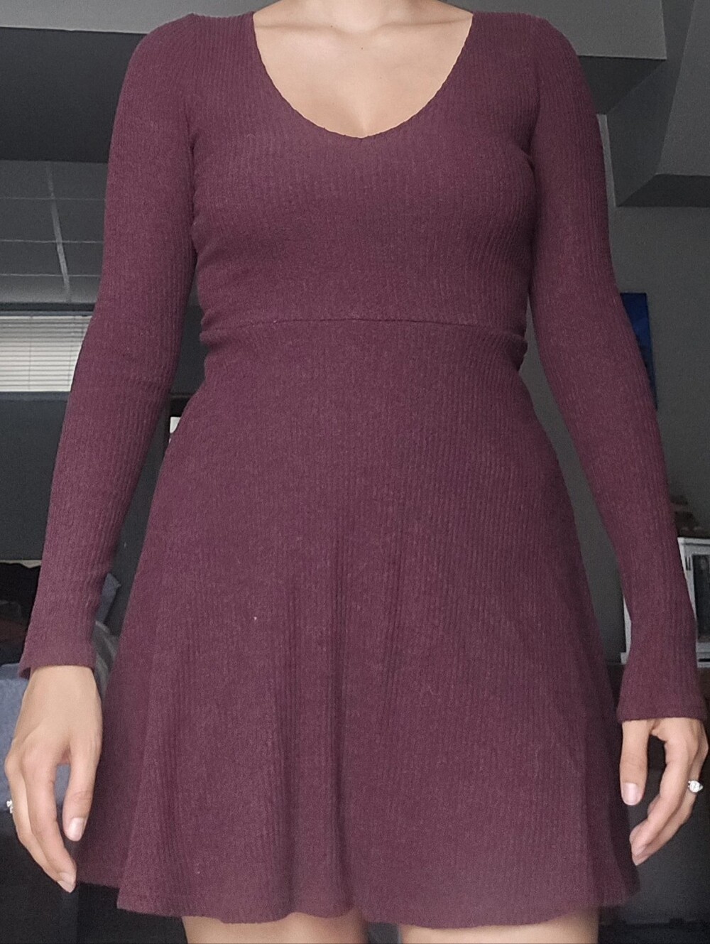 Hollister Burgundy Long Sleeve Dress